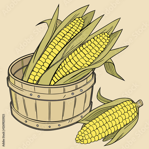 corns on the cobs with leaves