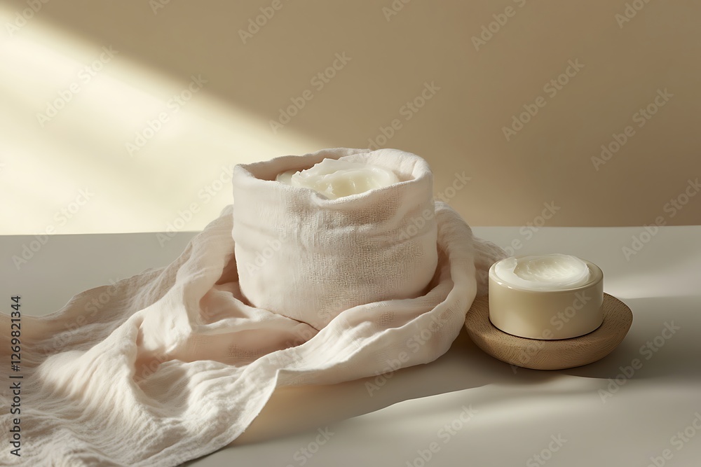 Obraz premium Natural Skincare Creams - Luxurious Beauty Routine