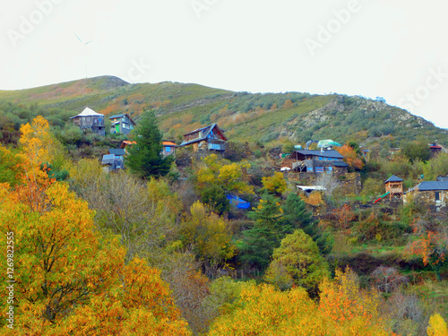 ecovillage in rural landscapes in the middle of the mountains, Matavenero photo