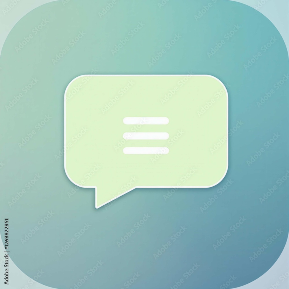 A green and white chat bubble with a white line on the left side A green and white chat bubble with a white line on the left side