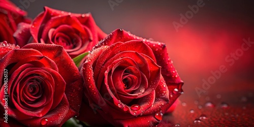 red roses with water drops