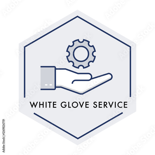 Exclusive White Glove Service Icon for Premium Assistance. Editable Stroke and Colors.