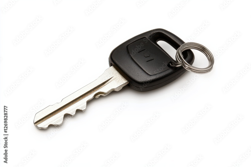 A close-up view of a modern car key resting on a white surface during daylight hours isolated on transparent background A close-up view of a modern car key resting on a white surface during daylight hours isolated on transparent background