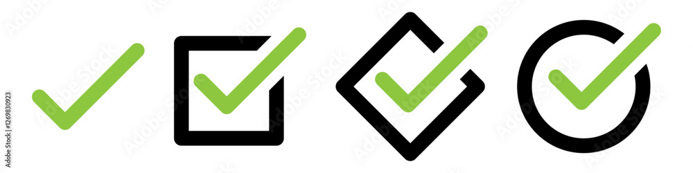 Check mark icon set simple design Check mark icon set simple design