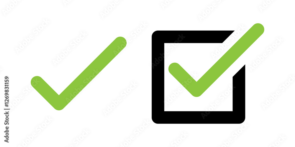 Check mark icon set simple design Check mark icon set simple design