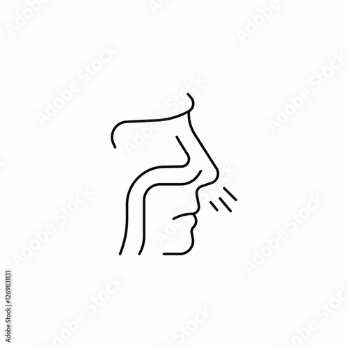 nose breathing icon sign vector