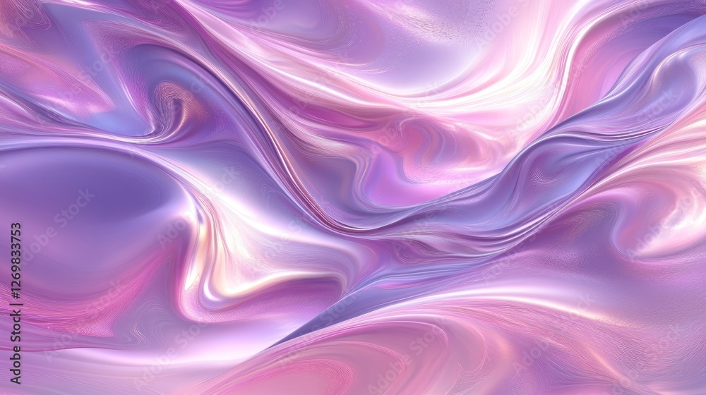Obraz premium Ethereal Flow: Abstract Liquid Texture in Lavender and Pearlescent Hues