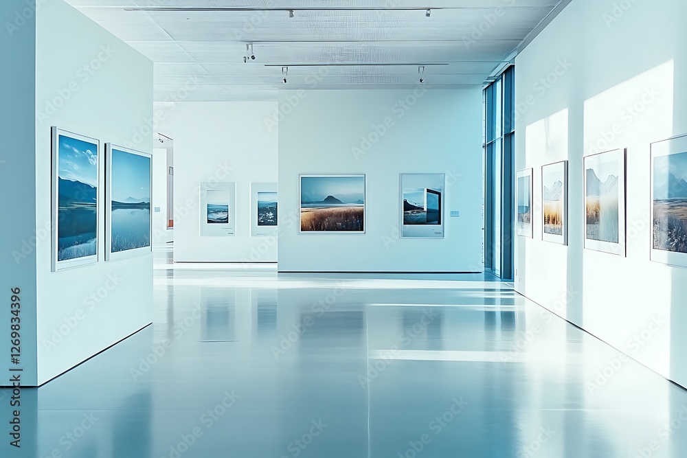 Modern Art Gallery Interior with Pictures Modern Art Gallery Interior with Pictures