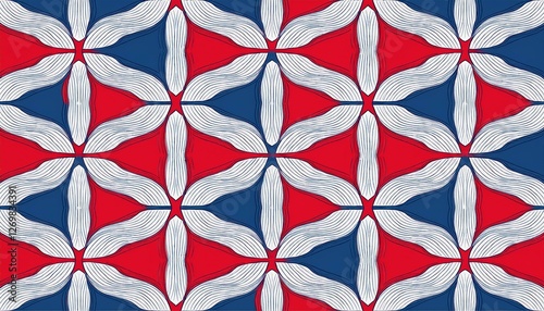 abstract white blue and red seamless tile pattern repeating and looping background for print banners and wallpaper