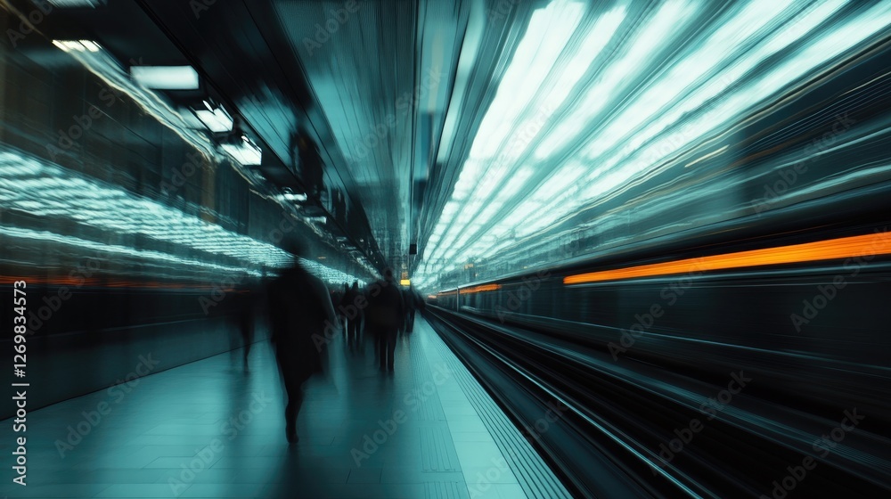Subway Motion Blur, A Teal and Orange Symphony Subway Motion Blur, A Teal and Orange Symphony