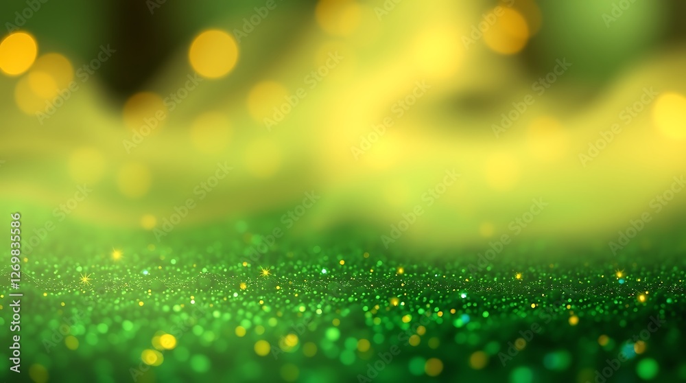 Vibrant green macro photography, dew drops on grass, golden bokeh background, soft focus, dreamy atmosphere, morning light, nature close-up, shallow depth of field, ethereal glow, refreshing, springti Vibrant green macro photography, dew drops on grass, golden bokeh background, soft focus, dreamy atmosphere, morning light, nature close-up, shallow depth of field, ethereal glow, refreshing, springti