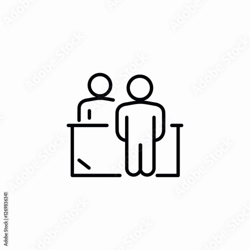 customer desk icon sign vector