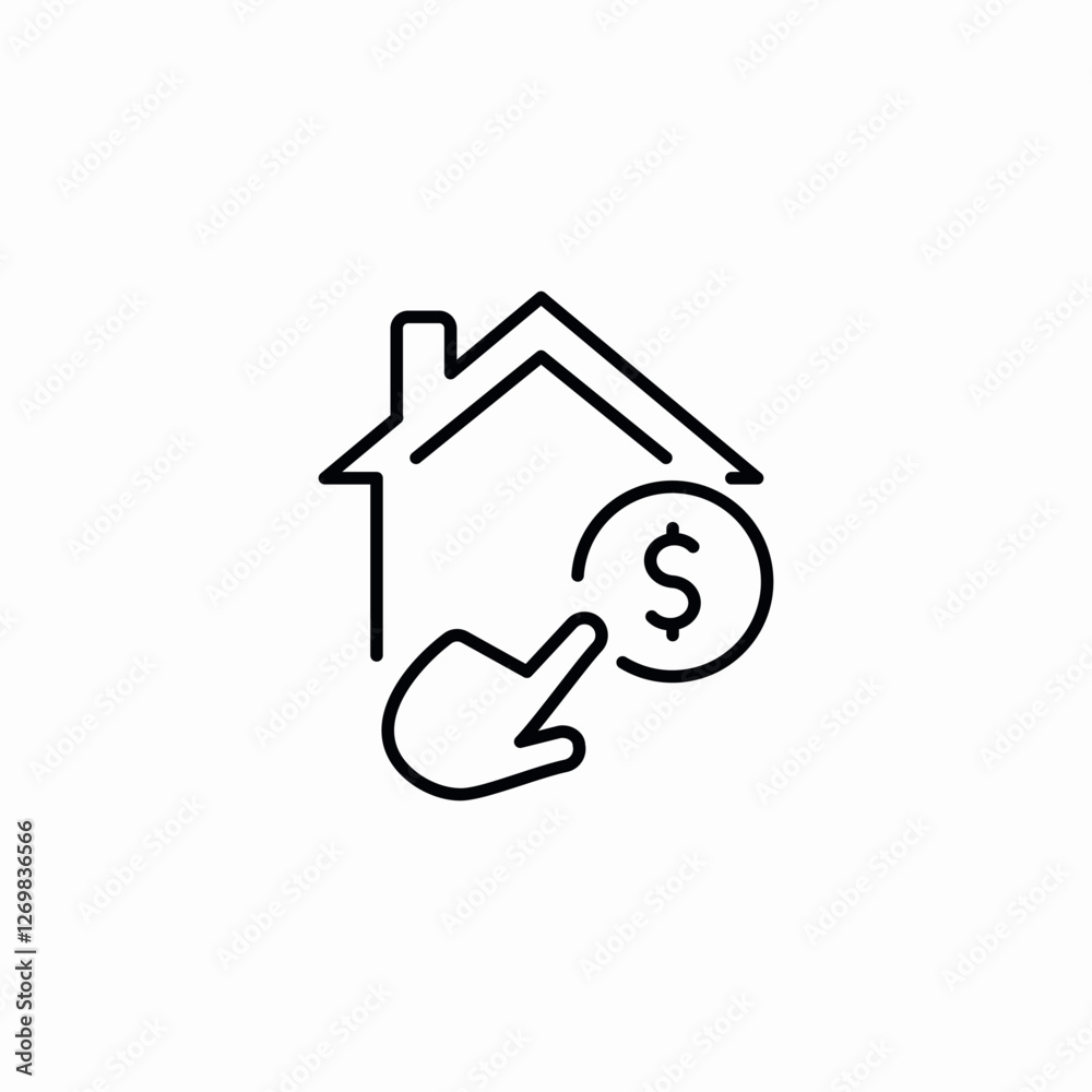 finances house icon sign vector finances house icon sign vector