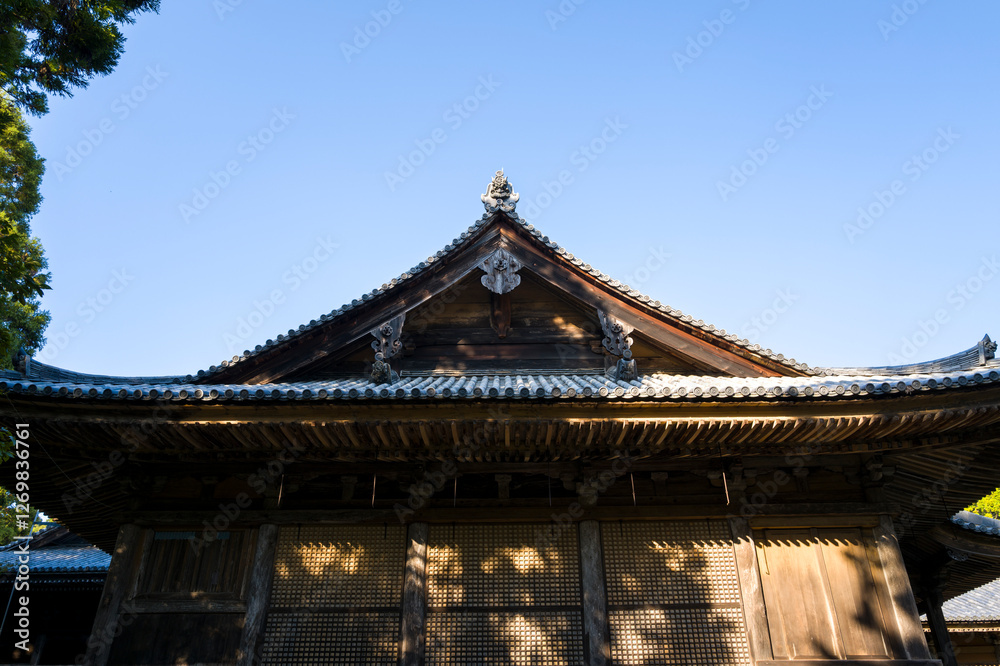 The Three Halls around the Engyoji Maniden in Himeji in Asia, Japan, Kansai, Himeji, in summer, on a sunny day. The Three Halls around the Engyoji Maniden in Himeji in Asia, Japan, Kansai, Himeji, in summer, on a sunny day.
