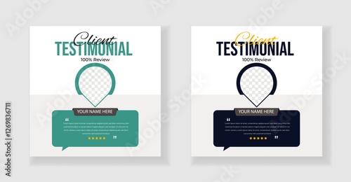 Modern clean clear clients testimonial template or clients feedback review best design with organic shape .