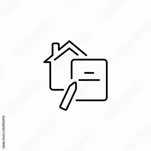 home property contract icon sign vector