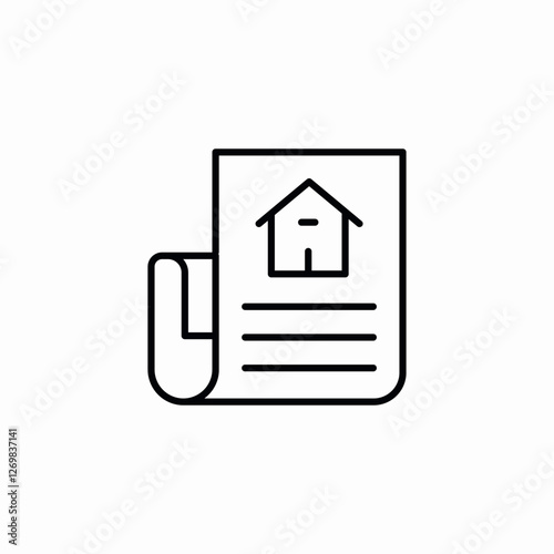 house property paperwork document icon sign vector