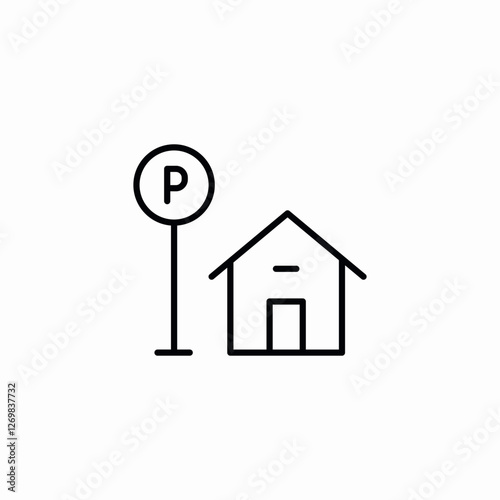 parking home icon sign vector