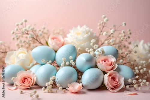 easter eggs and flowers