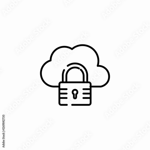 cloud security icon sign vector