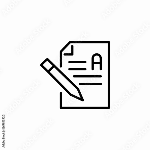 essay write icon sign vector