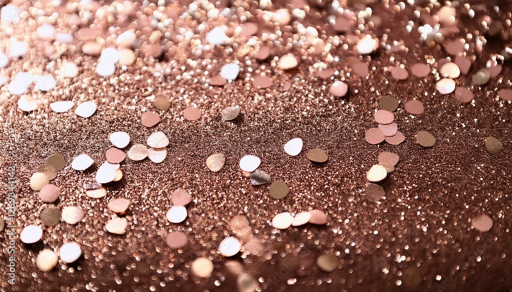 Fototapeta premium mocha mousse color of year 2025 glitter and sequins texture empty festive background