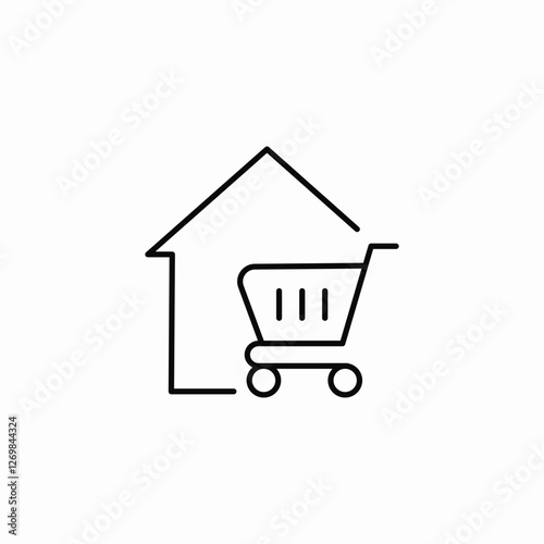 home decoration store icon sign vector