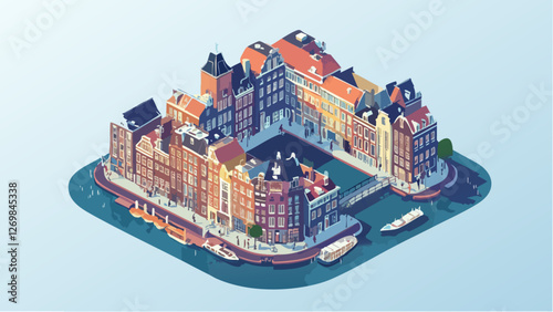 Exploring Amsterdam’s Canal-side Charm in Geometric Perspective