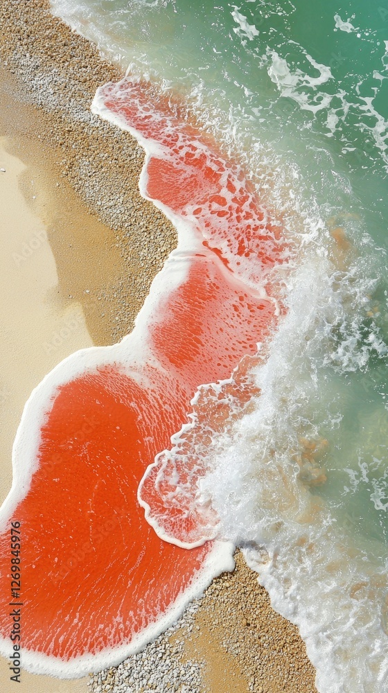 Fototapeta premium Colorful Tide Pool on Sandy Beach