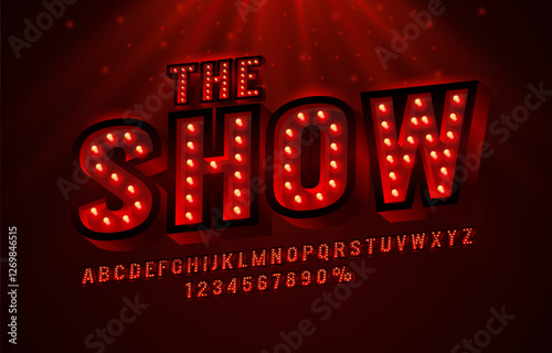 Show font set collection, letters and numbers symbol. Vector