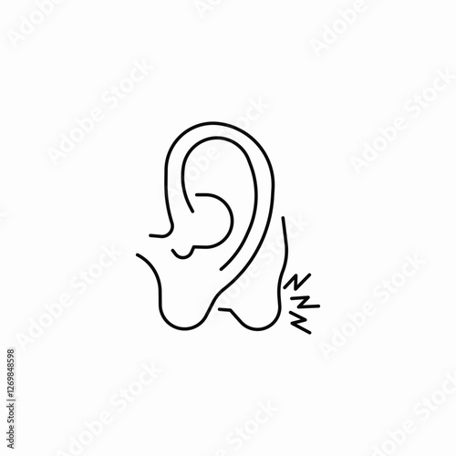 pain ear icon sign vector