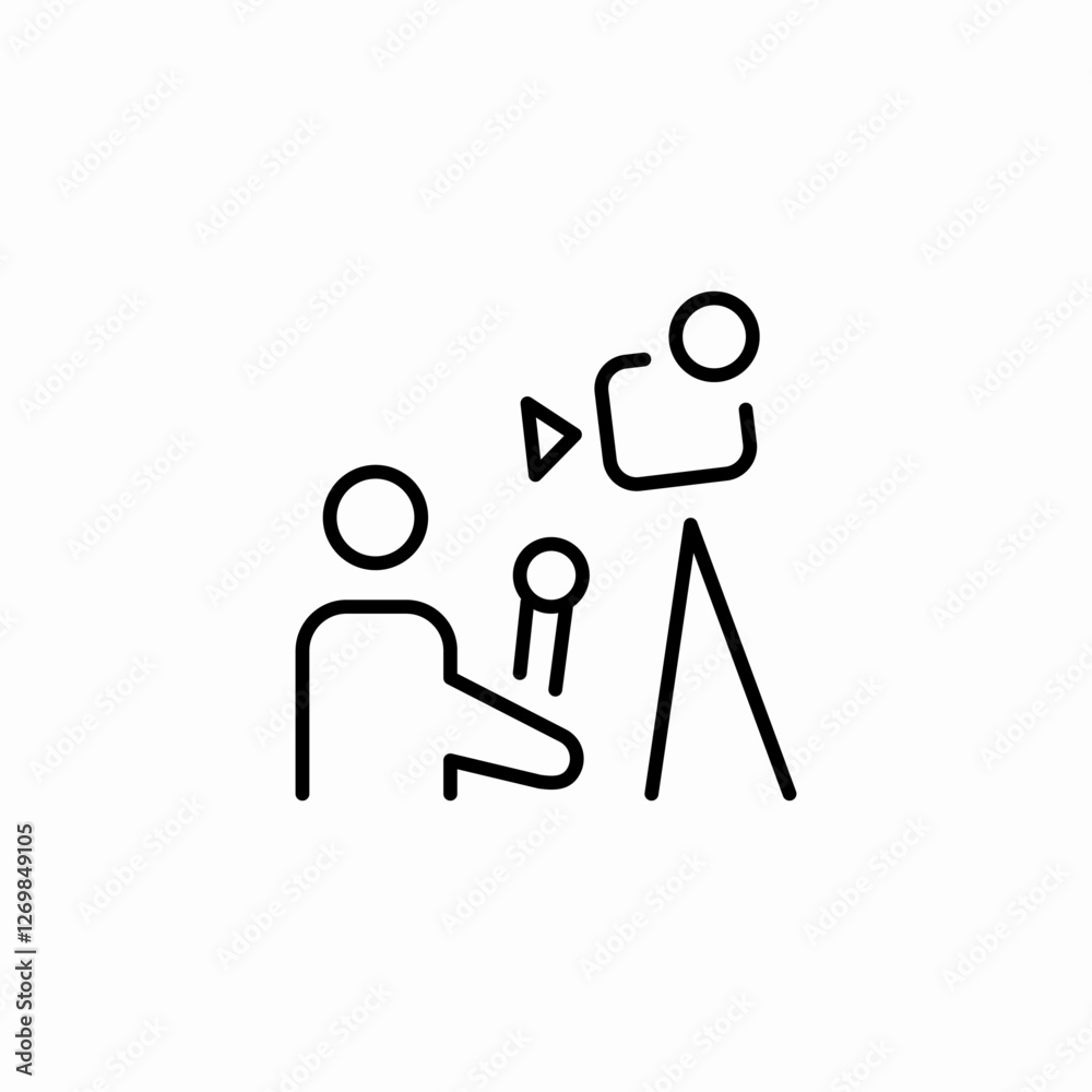 reporter record icon sign vector reporter record icon sign vector