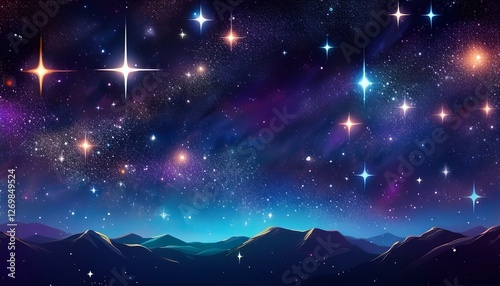 twinkling stars in deep space night sky