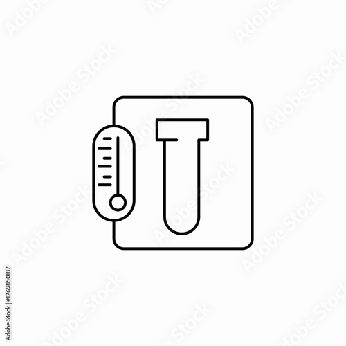 test tube thermometer icon sign vector