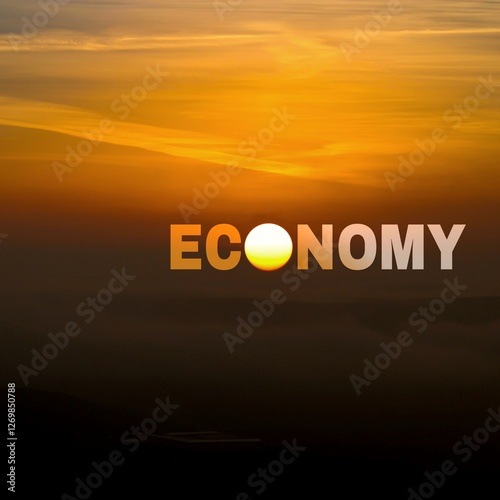 Economy written with the sun