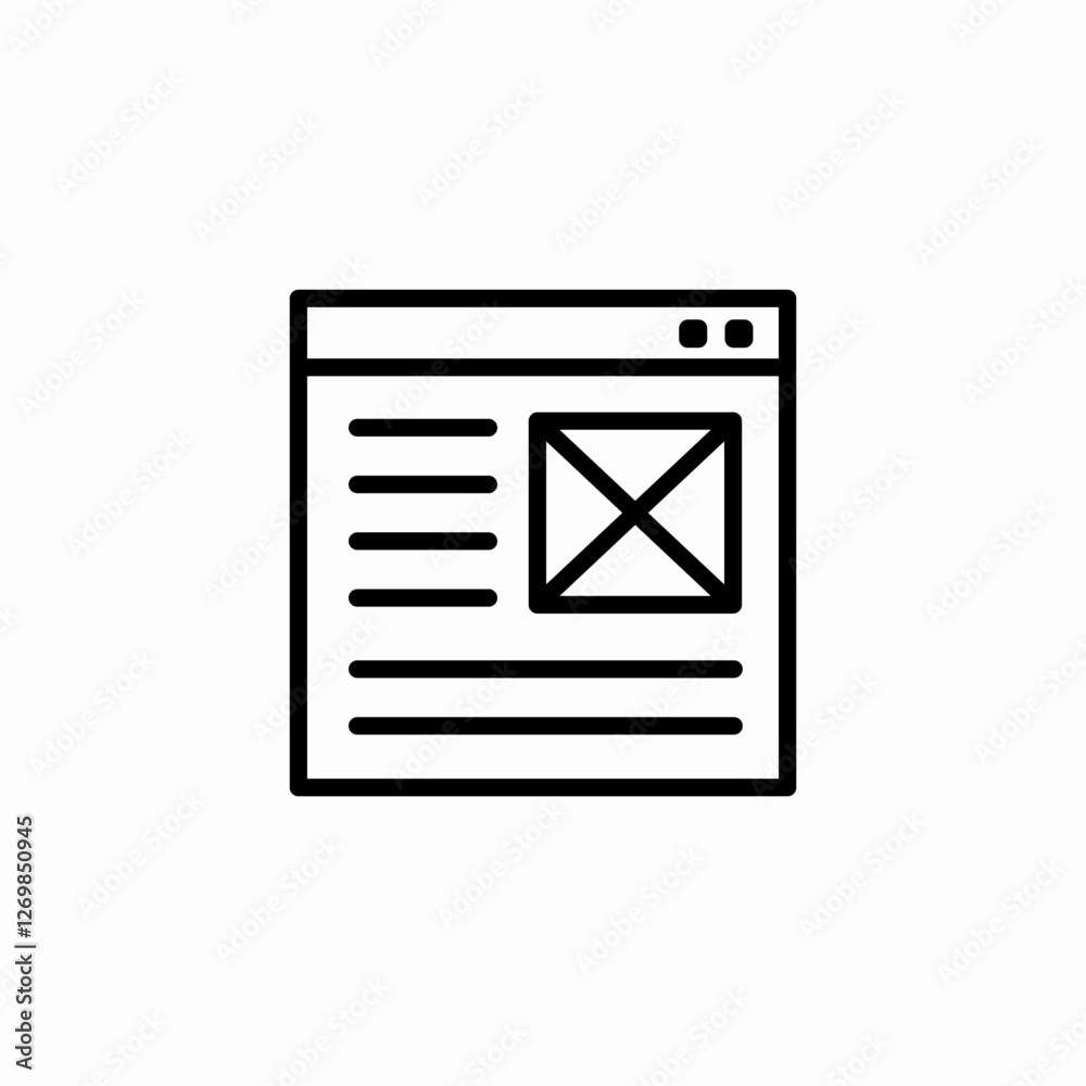 website fields icon sign vector website fields icon sign vector