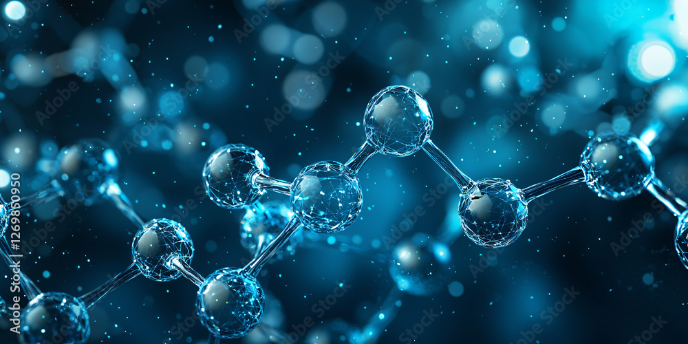 Glowing molecular structures in soft blue light
Floating transparent molecules connected in a perfect geometric pattern. Glowing molecular structures in soft blue light
Floating transparent molecules connected in a perfect geometric pattern.