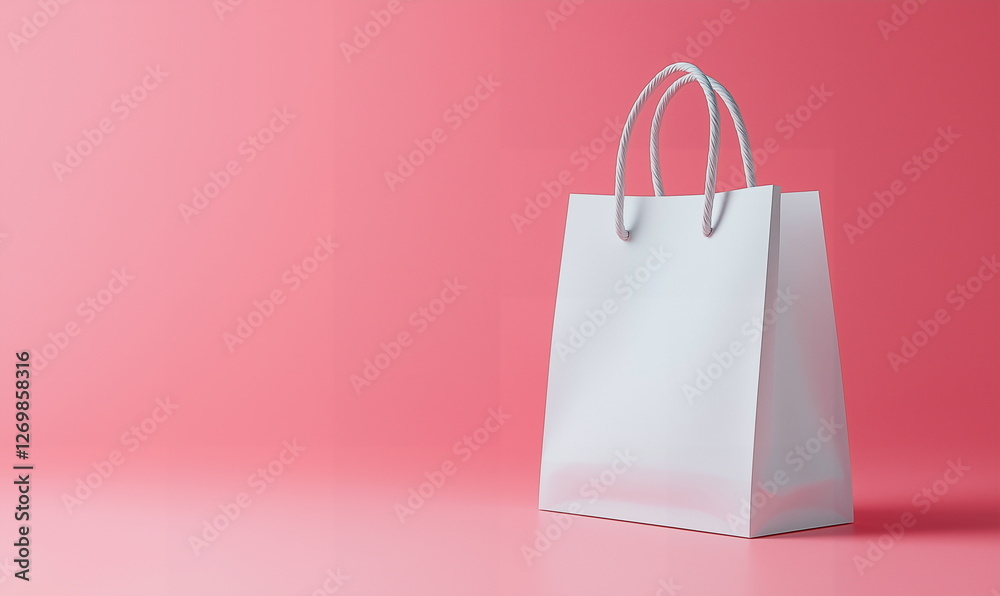 Clean product presentation of a white canvas tote bag featuring textured rope handles, showcased against a delicate rose-pink gradient background. Clean product presentation of a white canvas tote bag featuring textured rope handles, showcased against a delicate rose-pink gradient background.