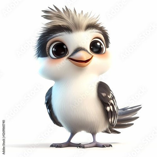 Kookaburra, 3D cartoon illustration, isolated on a white background. Kookaburra cartoonish

 photo