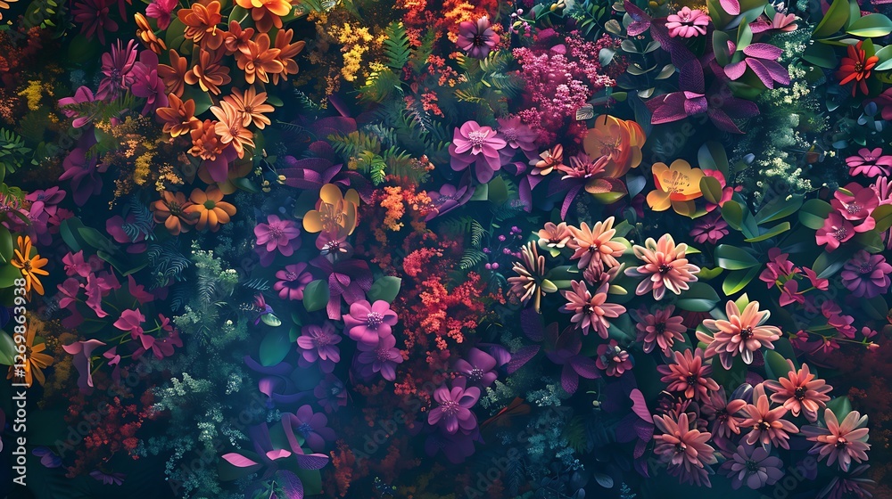 A vivid, high-definition image of a vibrant flower wall, covered in lush, multi-colored blooms. A vivid, high-definition image of a vibrant flower wall, covered in lush, multi-colored blooms.