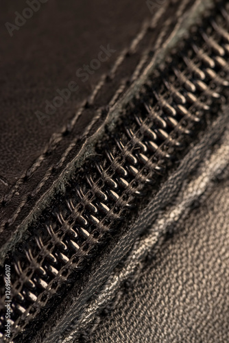 genuine leather painted black with seams