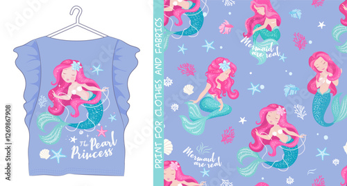 Fashionable seamless pattern cute unicorn. Cartoon character. Rainbow. Print for clothes and fabric. [преобразованный]