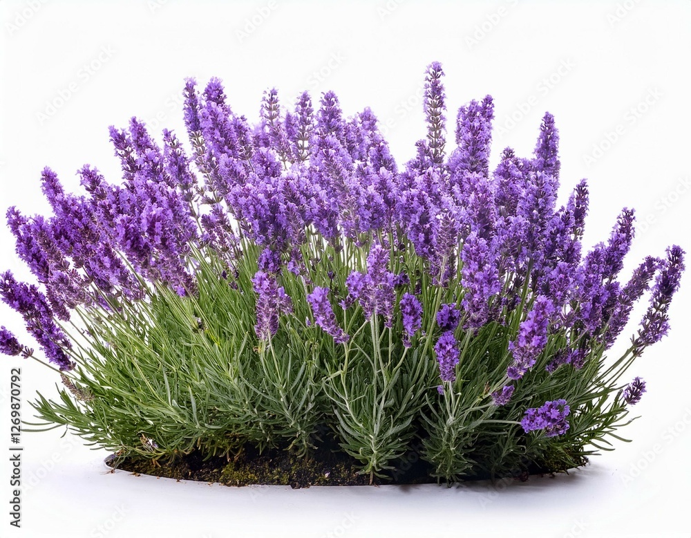Fototapeta premium lavender flower bed isolated on white background