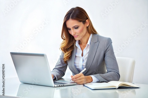 young businesswoman working on a laptop