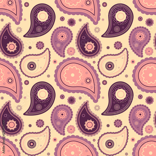Retro vintage by complexity motif. Paisley tribal in paper east. Curly repeating by mandala victorian.