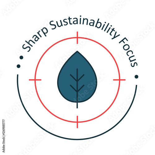 Sustainability Focus – Leaf with Target Representing Environmental Responsibility