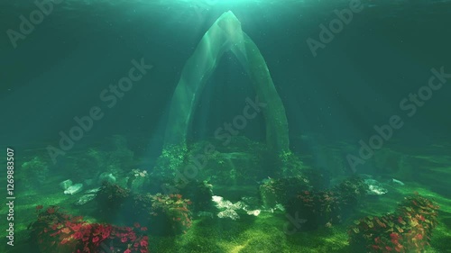 This stock motion graphics video pack includes 3 different clips of underwater scenes with light rays and floating particles. Two clips feature mysterious sunken ruins of a lost civilization.

