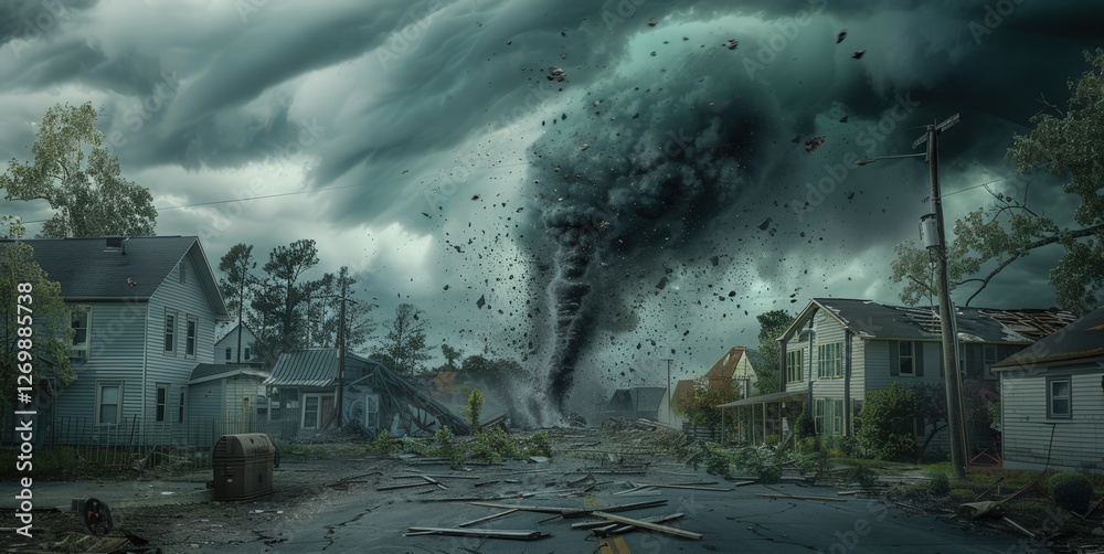 Tornado Tearing Through A Town Tornado Tearing Through A Town