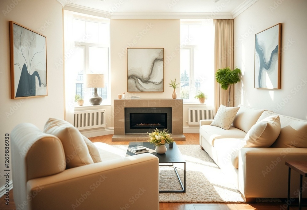 Fototapeta premium Cozy living room interior