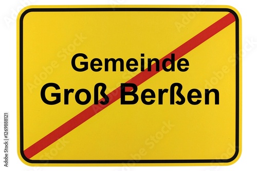 Illustration eines Ortsschildes der Gemeinde Groß Berßen in Niedersachsen photo